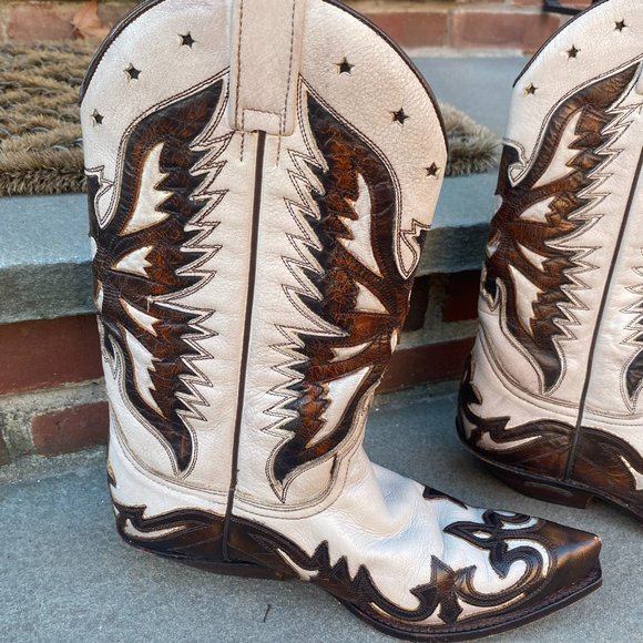 Sendra Women's Cowboy Boots, Size 8, Beige and Brown - Picture 3 of 12